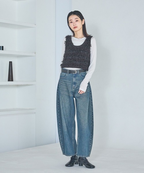 LAKOLE（ラコレ）の「フリンジシャギーベスト / 634875（ベスト・レディース・アイボリー/ブラック/グリーン・FREE）」の19枚目の写真