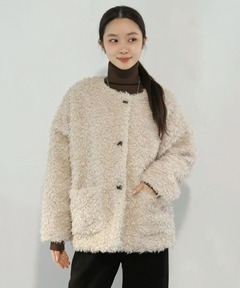 nuance button poodle coat / ニュアンスボタンプードルコート
