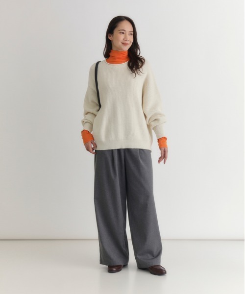 Right-on（ライトオン）の「【HONEYSUCKLE ROSE】調温ハイネック長袖Tシャツ (温度調整 / ストレッチ / シンプルデザイン / ミニマリズム)（Tシャツ/カットソー・レディース・ブラック/オレンジ/ホワイト/ブラウン・S/M/L）」の13枚目の写真