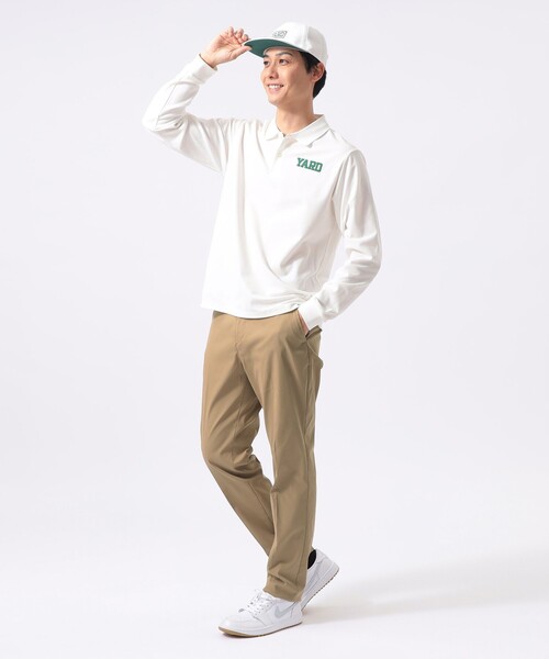 BEAMS GOLF(ビームスゴルフ)の「ORANGE LABEL / YARD 鹿の子 ロングスリーブ ポロシャツ(吸水速乾・UVカット)(ポロシャツ・メンズ・ホワイト/ブラック・M/L/XL/S)」の9枚目の写真