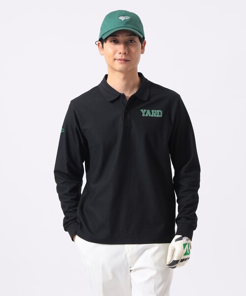 BEAMS GOLF(ビームスゴルフ)の「ORANGE LABEL / YARD 鹿の子 ロングスリーブ ポロシャツ(吸水速乾・UVカット)(ポロシャツ・メンズ・ホワイト/ブラック・M/L/XL/S)」の12枚目の写真