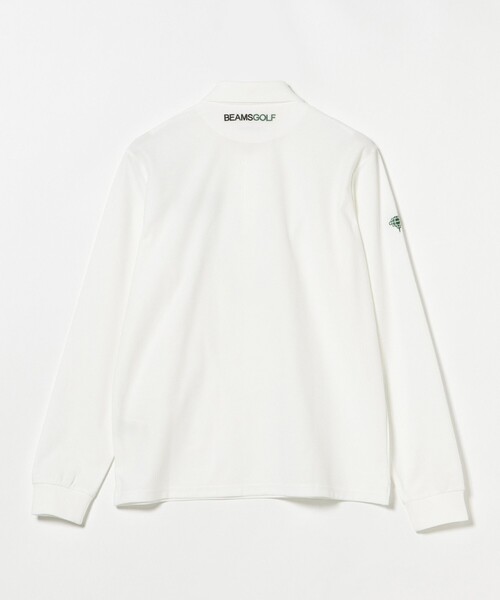 BEAMS GOLF(ビームスゴルフ)の「ORANGE LABEL / YARD 鹿の子 ロングスリーブ ポロシャツ(吸水速乾・UVカット)(ポロシャツ・メンズ・ホワイト/ブラック・M/L/XL/S)」の3枚目の写真
