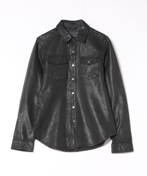 ALLSAINTS(オールセインツ)の「IRWIN LEATHER SHIRT | IRWIN レザー シャツ(シャツ/ブラウス・メンズ・ブラック・S/M/L)」の9枚目の写真