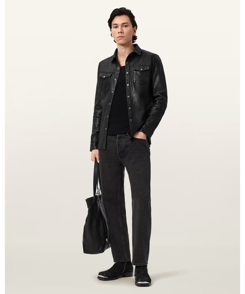 ALLSAINTS(オールセインツ)の「IRWIN LEATHER SHIRT | IRWIN レザー シャツ(シャツ/ブラウス・メンズ・ブラック・S/M/L)」の2枚目の写真