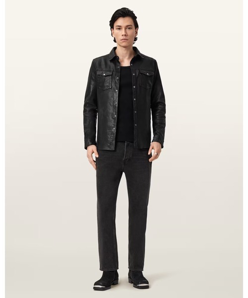 ALLSAINTS(オールセインツ)の「IRWIN LEATHER SHIRT | IRWIN レザー シャツ(シャツ/ブラウス・メンズ・ブラック・S/M/L)」の5枚目の写真