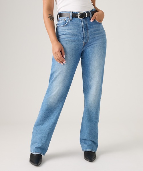 Levi's(リーバイス)の「Levi's/リーバイス RIBCAGE ストレートジーンズ ミディアムインディゴ(デニムパンツ・レディース・インディゴブルー・28inch/27inch/26inch/23inch)」の1枚目の写真
