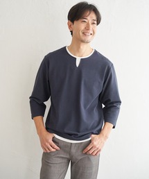 【抗菌防臭】GOKU楽冷感7分袖キーネック