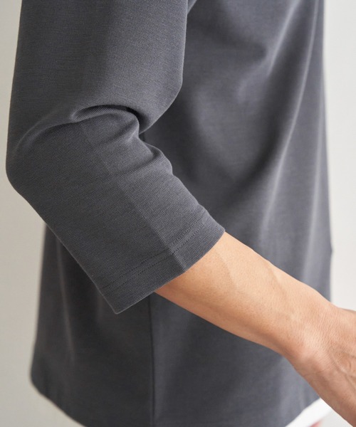 ikka(イッカ)の「【抗菌防臭】GOKU楽冷感7分袖キーネック(Tシャツ/カットソー・メンズ・ホワイト/ネイビー/グレー/チャコール・M/L/XL/S)」の5枚目の写真