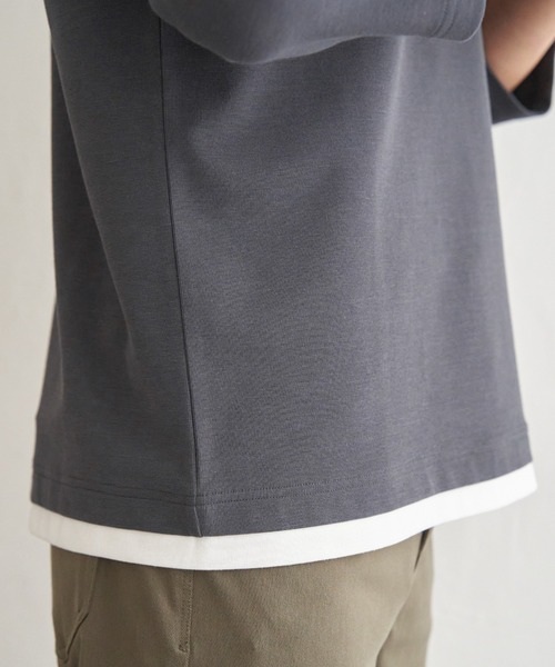 ikka(イッカ)の「【抗菌防臭】GOKU楽冷感7分袖キーネック(Tシャツ/カットソー・メンズ・ホワイト/ネイビー/グレー/チャコール・M/L/XL/S)」の6枚目の写真