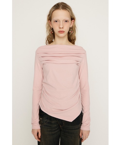 SLY オフショルダータックトップスOFF SHOULDER TUCK TOPS 2026SS新作】OFF SHOULDER TUCK TOPS オフショルダー タック トップス