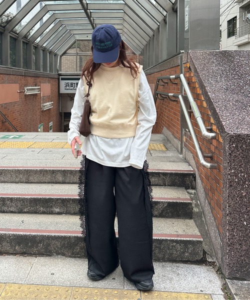 PILIT(ピリット)の「ピンタックレース付きパンツ(その他パンツ・レディース・チャコールグレー/ブラック・MEDIUM)」の19枚目の写真