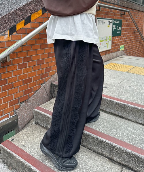PILIT(ピリット)の「ピンタックレース付きパンツ(その他パンツ・レディース・チャコールグレー/ブラック・MEDIUM)」の21枚目の写真