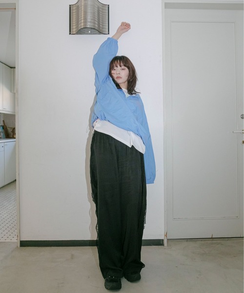 PILIT(ピリット)の「ピンタックレース付きパンツ(その他パンツ・レディース・チャコールグレー/ブラック・MEDIUM)」の22枚目の写真