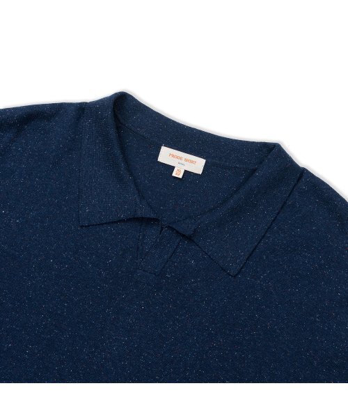 PRODESHIRT（プロデシャツ）の「ヴィンテージソフトリネンオープンカラーニット（ミッドナイト）（ニット/セーター・メンズ・その他・M/L/XL）」の2枚目の写真