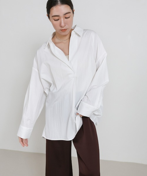 select MOCA(セレクトモカ)の「ブロードスキッパーシャツ(シャツ/ブラウス・レディース・ネイビー/グレー/オフホワイト・FREE)」の9枚目の写真