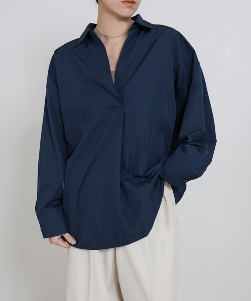 select MOCA(セレクトモカ)の「ブロードスキッパーシャツ(シャツ/ブラウス・レディース・ネイビー/グレー/オフホワイト・FREE)」の18枚目の写真