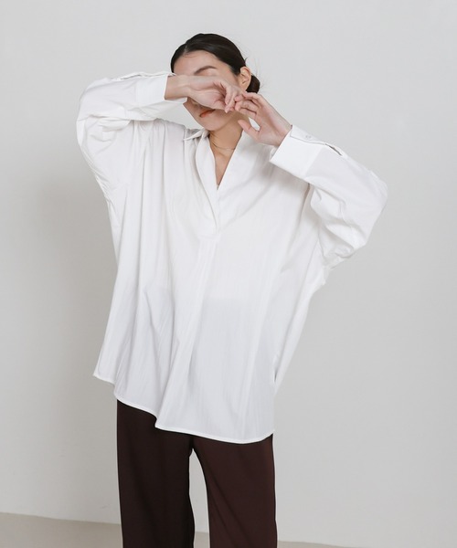 select MOCA(セレクトモカ)の「ブロードスキッパーシャツ(シャツ/ブラウス・レディース・ネイビー/グレー/オフホワイト・FREE)」の8枚目の写真