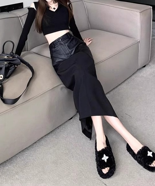 SallyLunn(サリーラン)の「レザードッキングセミフレアスカート(スカート・レディース・ブラック・MEDIUM/LARGE)」の10枚目の写真