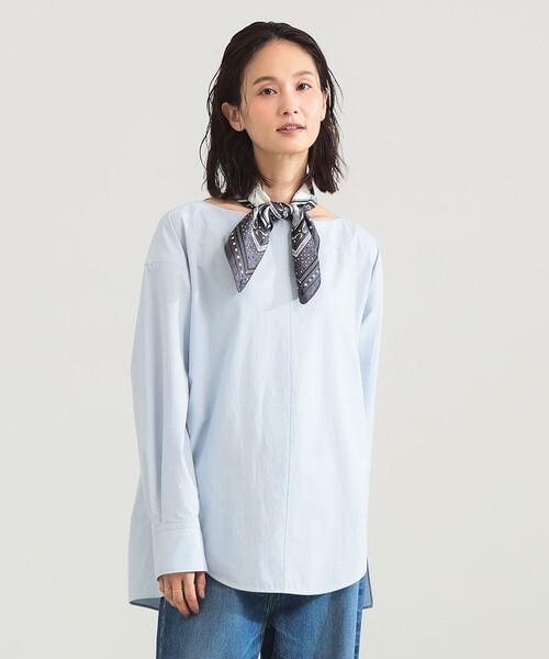 Demi-Luxe BEAMS(デミルクス ビームス)の「ボートネック シャツ(シャツ/ブラウス・レディース・ホワイト/サックスブルー・ONE SIZE)」の21枚目の写真