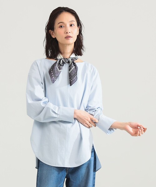 Demi-Luxe BEAMS(デミルクス ビームス)の「ボートネック シャツ(シャツ/ブラウス・レディース・ホワイト/サックスブルー・ONE SIZE)」の20枚目の写真
