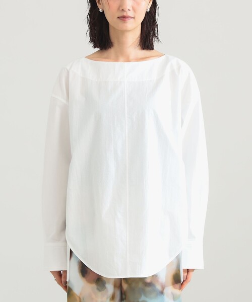 Demi-Luxe BEAMS(デミルクス ビームス)の「ボートネック シャツ(シャツ/ブラウス・レディース・ホワイト/サックスブルー・ONE SIZE)」の19枚目の写真