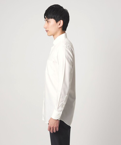 green label relaxing（グリーンレーベルリラクシング）の「コットン フレンチツイル ワイドカラー ドレスシャツ -形態安定-（ビジネスシャツ・メンズ・ホワイト・40cm/42cm/43cm/38cm/41cm/37cm/39cm）」の5枚目の写真