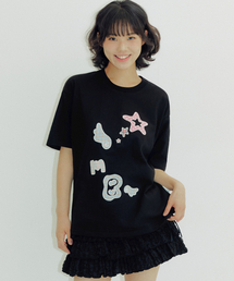 ambler | AMB ANGEL チェックパッチ 半袖Tシャツ AS1225 (ブラック)(Tシャツ/カットソー)