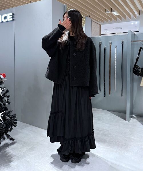 INSILENCE WOMEN(インサイレンスウーマン)の「ヘアリーアルパカハーフコート ブラック(チェスターコート・レディース・その他・XS/S/M)」の6枚目の写真