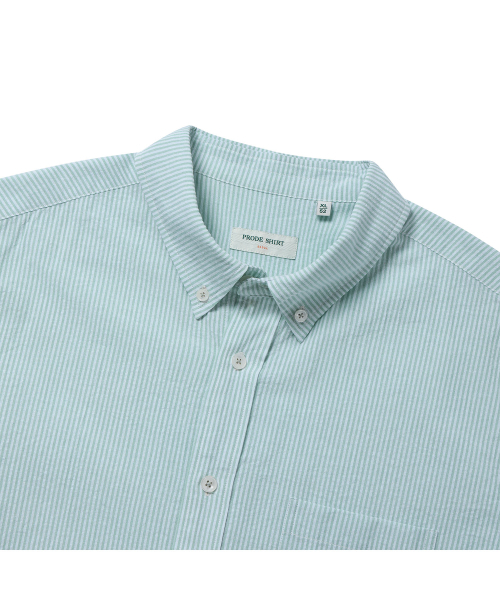 PRODESHIRT（プロデシャツ）の「E-460 カプリオックスフォードシャツ（グリーンストライプ）（シャツ/ブラウス・メンズ・その他・M/XL/L）」の3枚目の写真
