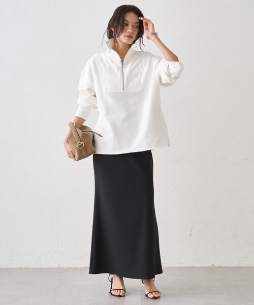 LOUNGEDRESS（ラウンジドレス）の「カットジョーゼットマーメイドスカート（スカート・レディース・ブラック/アイボリー・SMALL/MEDIUM）」の13枚目の写真