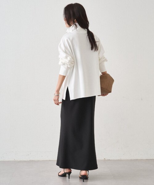 LOUNGEDRESS（ラウンジドレス）の「カットジョーゼットマーメイドスカート（スカート・レディース・ブラック/アイボリー・SMALL/MEDIUM）」の9枚目の写真