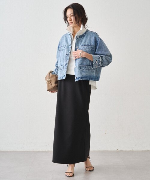 LOUNGEDRESS（ラウンジドレス）の「カットジョーゼットマーメイドスカート（スカート・レディース・ブラック/アイボリー・SMALL/MEDIUM）」の4枚目の写真