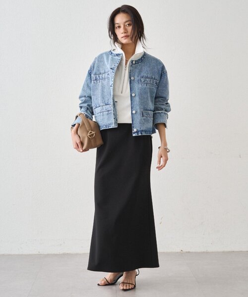 LOUNGEDRESS（ラウンジドレス）の「カットジョーゼットマーメイドスカート（スカート・レディース・ブラック/アイボリー・SMALL/MEDIUM）」の3枚目の写真