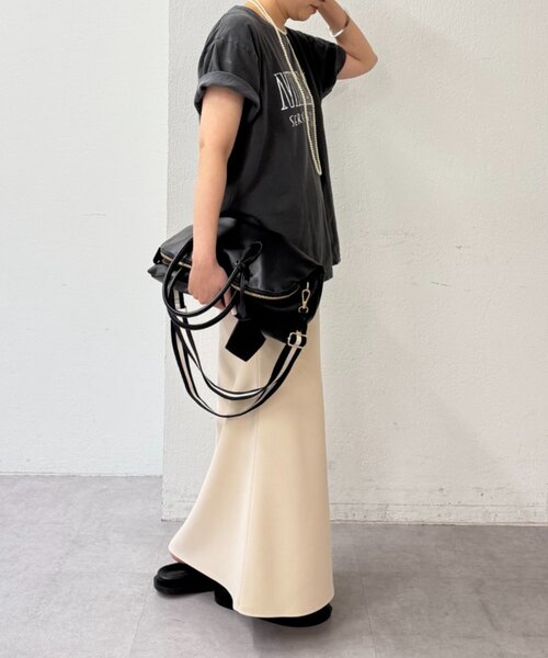 LOUNGEDRESS(ラウンジドレス)の「カットジョーゼットマーメイドスカート(スカート・レディース・ブラック/アイボリー/ライトベージュ・SMALL/MEDIUM)」の16枚目の写真