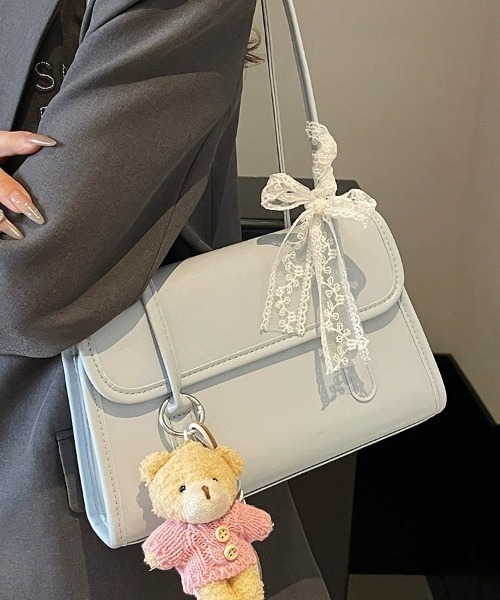 Teem Store(チームストア)の「【レース付き】スクエアショルダーバッグ ミニバッグ(ショルダーバッグ・レディース・イエロー/ピンク/ホワイト/ブラック/ブルー・F)」の3枚目の写真