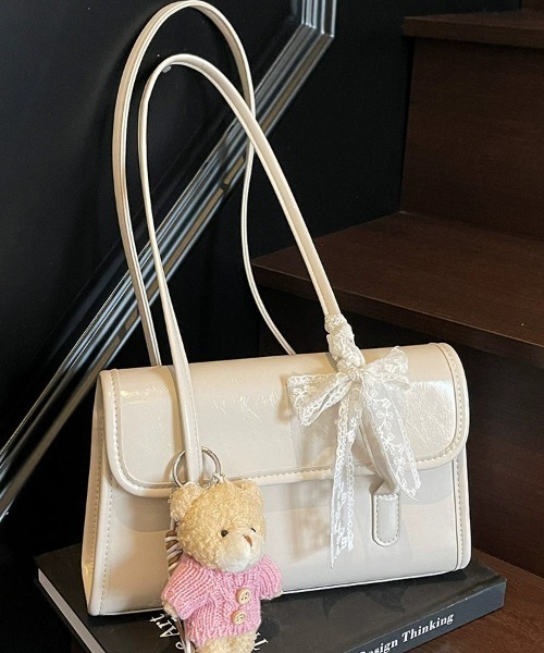 Teem Store(チームストア)の「【レース付き】スクエアショルダーバッグ ミニバッグ(ショルダーバッグ・レディース・イエロー/ピンク/ホワイト/ブラック/ブルー・F)」の18枚目の写真