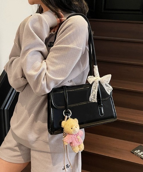 Teem Store(チームストア)の「【レース付き】スクエアショルダーバッグ ミニバッグ(ショルダーバッグ・レディース・イエロー/ピンク/ホワイト/ブラック/ブルー・F)」の21枚目の写真