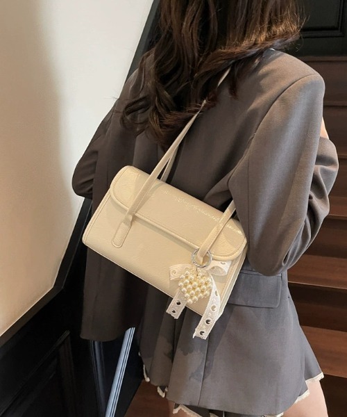 Teem Store(チームストア)の「【レース付き】スクエアショルダーバッグ ミニバッグ(ショルダーバッグ・レディース・イエロー/ピンク/ホワイト/ブラック/ブルー・F)」の19枚目の写真