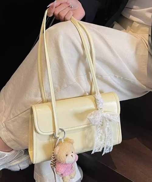 Teem Store(チームストア)の「【レース付き】スクエアショルダーバッグ ミニバッグ(ショルダーバッグ・レディース・イエロー/ピンク/ホワイト/ブラック/ブルー・F)」の16枚目の写真