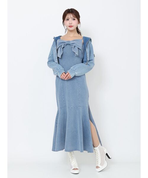 EATME（イートミー）の「BIGリボンマーメイドワンピース（ワンピース・レディース・ブルー/ブラック・FREE）」の13枚目の写真