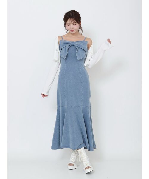 EATME（イートミー）の「BIGリボンマーメイドワンピース（ワンピース・レディース・ブルー/ブラック・FREE）」の17枚目の写真