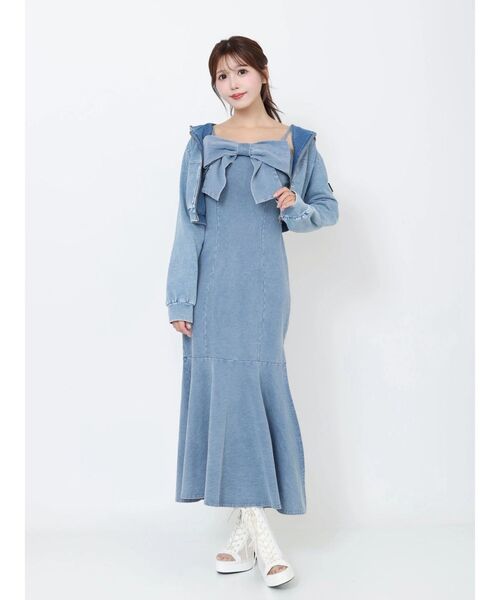 EATME（イートミー）の「BIGリボンマーメイドワンピース（ワンピース・レディース・ブルー/ブラック・FREE）」の3枚目の写真