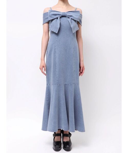 EATME（イートミー）の「BIGリボンマーメイドワンピース（ワンピース・レディース・ブルー/ブラック・FREE）」の4枚目の写真