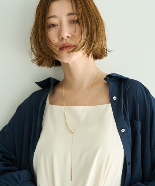 YECCA VECCA(イェッカヴェッカ)の「2wayコットンパールスライドラリエット(ネックレス・レディース・シルバー/ゴールド・FREE)」の2枚目の写真