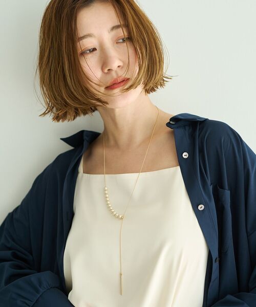 YECCA VECCA(イェッカヴェッカ)の「2wayコットンパールスライドラリエット(ネックレス・レディース・シルバー/ゴールド・FREE)」の5枚目の写真