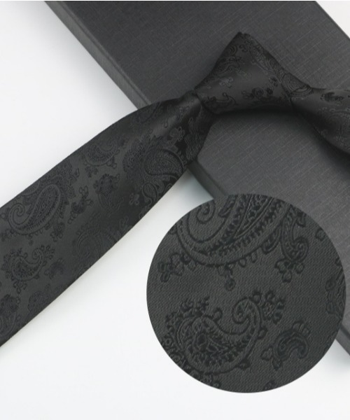 REBALANCE(リバランス)の「柄入りブラックネクタイ(ネクタイ・メンズ・A/H/J/O/Q/X/C/D/E/F/S/T/U/V/W/K/L/M/N/B/G/I/P/R・FREE)」の9枚目の写真