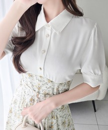 mily bilet（ミウィビレット）の「【mily bilet】“似合うね”がもらえる、愛されシルエット。無地シャツ×花柄ドッキングウエストベルトロングワンピース（ワンピース）」