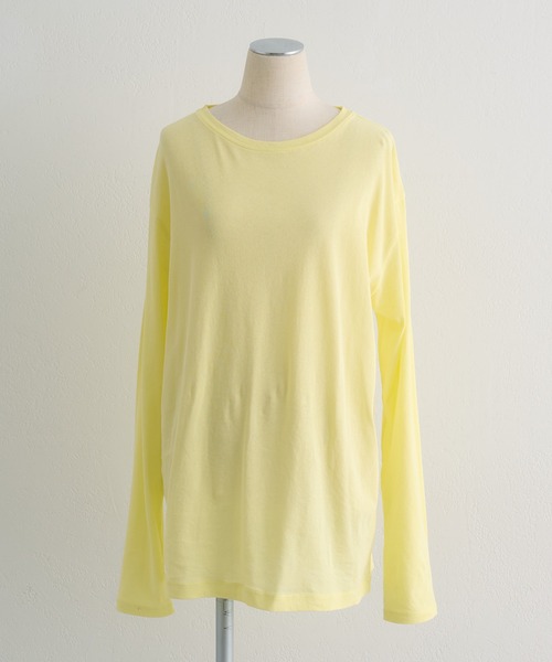 PUAL CE CIN(ピュアルセシン)の「コットンシアーカットソー(Tシャツ/カットソー・レディース・ブラック/オフホワイト/ピンク/イエロー・FREE)」の10枚目の写真