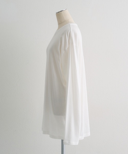 PUAL CE CIN(ピュアルセシン)の「コットンシアーカットソー(Tシャツ/カットソー・レディース・ブラック/オフホワイト/ピンク/イエロー・FREE)」の6枚目の写真