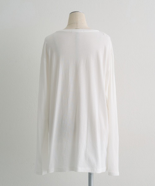 PUAL CE CIN(ピュアルセシン)の「コットンシアーカットソー(Tシャツ/カットソー・レディース・ブラック/オフホワイト/ピンク/イエロー・FREE)」の5枚目の写真